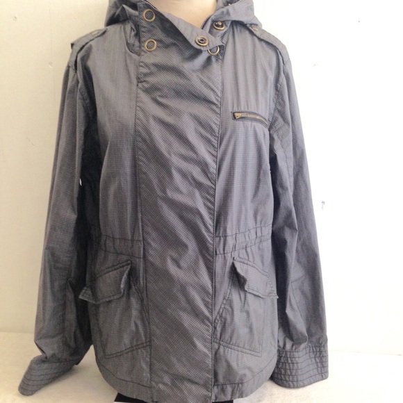 Free People Jackets & Blazers - Free People Check Cotton Zip Hood Snap Jacket